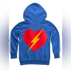 NWT Aviator Nation Bolt Heart Full Zip Hoodie - Ocean Blue